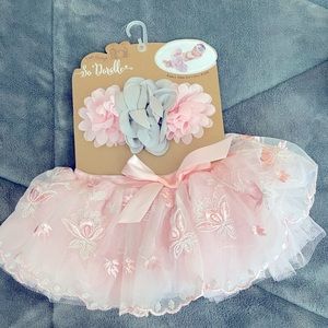 Pink & Gray TuTu & Headband Set